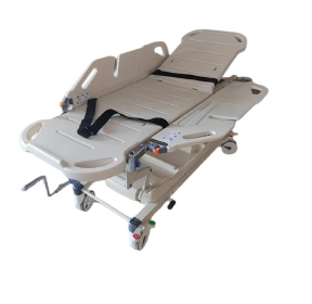 PATIENT TRANSPORT TROLLEY -PP SIDE RAIL, ALL WHITE (MPT-400-1)
